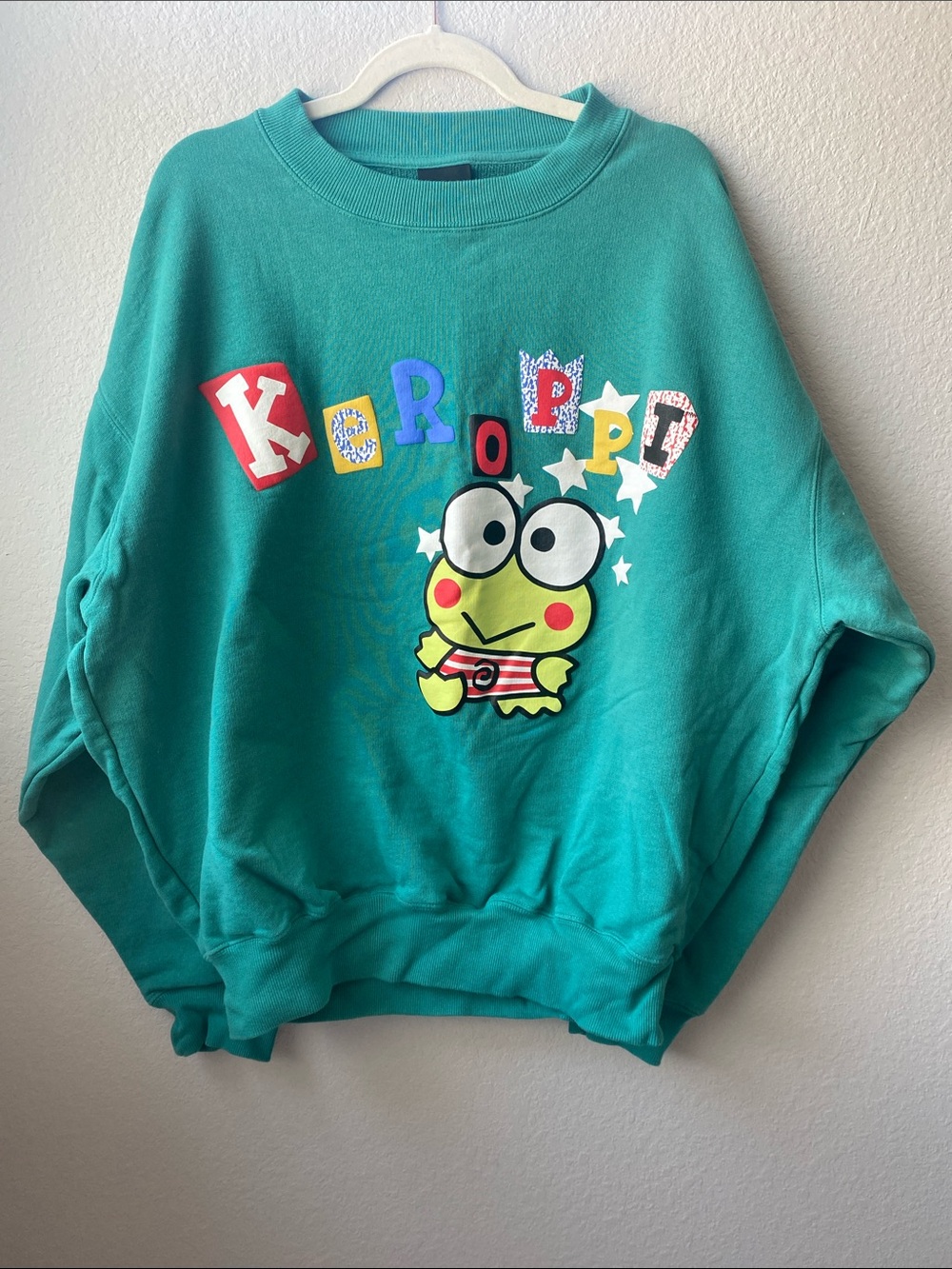 DUMBGOOD X SANRIO KEROPPI PUFF PRINTED CREWNECK SWEATSHIRT - Oversized